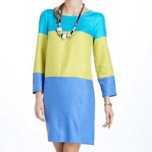 Blue Dress Anthropologie Maeve color block shift